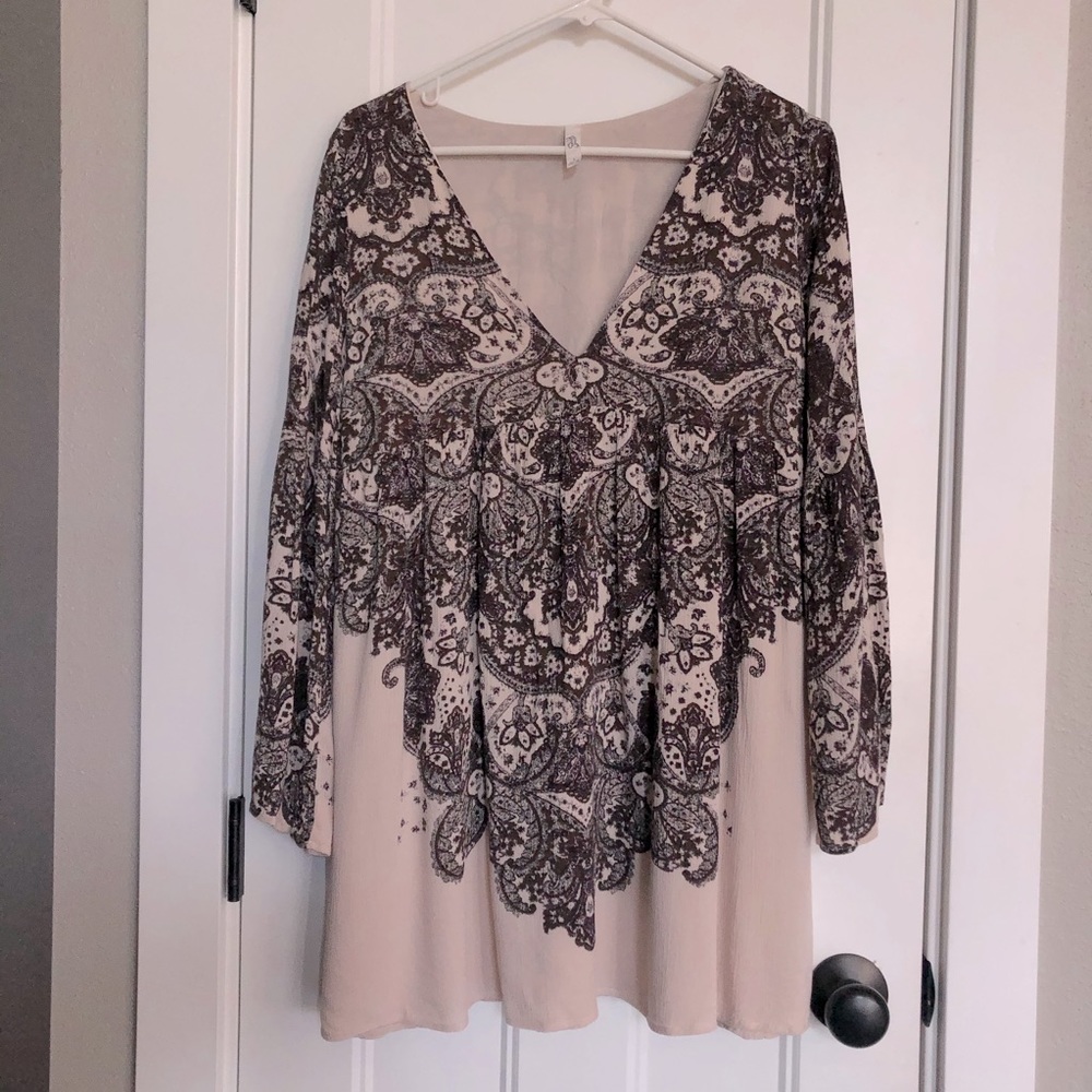 (Free People) Beautiful Damask Tunic Dress - SIZE 8